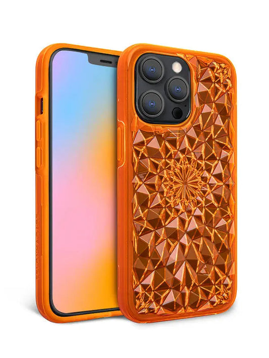 Neon Orange Kaleidoscope iPhone Case-3